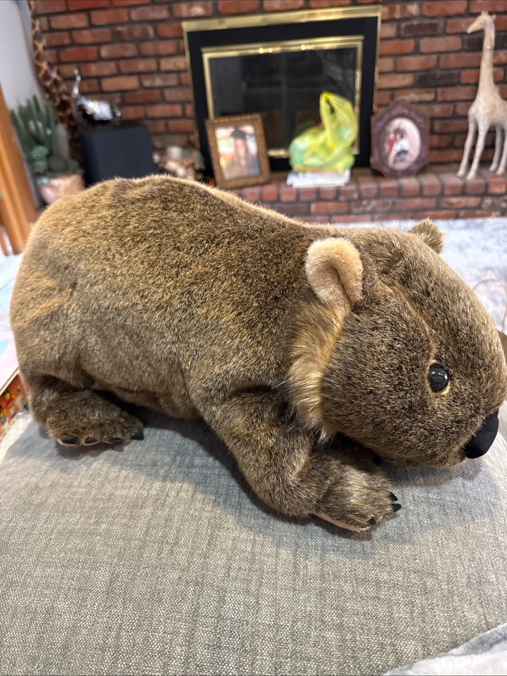 Plush Brown Wombat Pet Toy - Soft Small Animal Plush